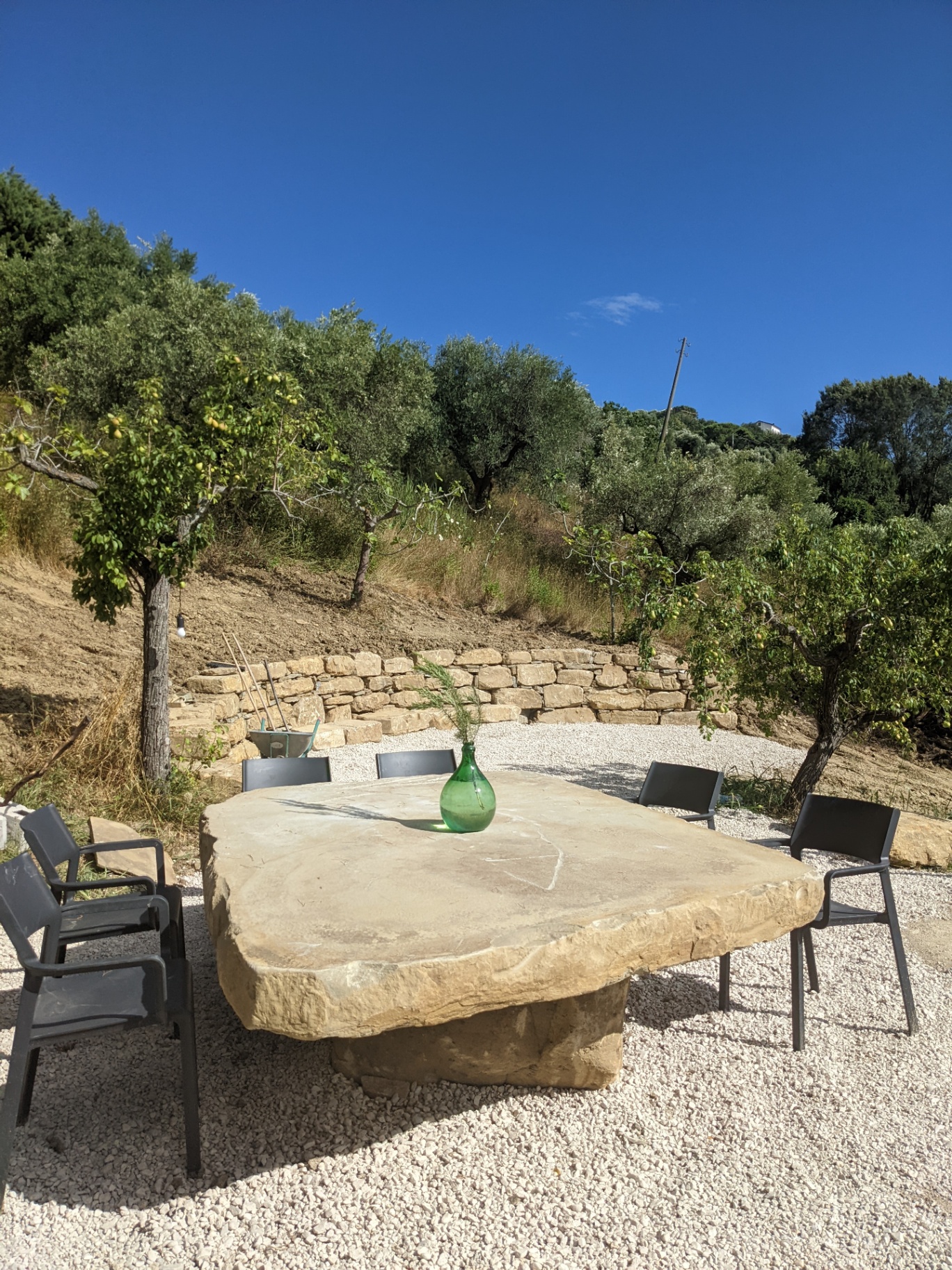 Stone table in the olive grove