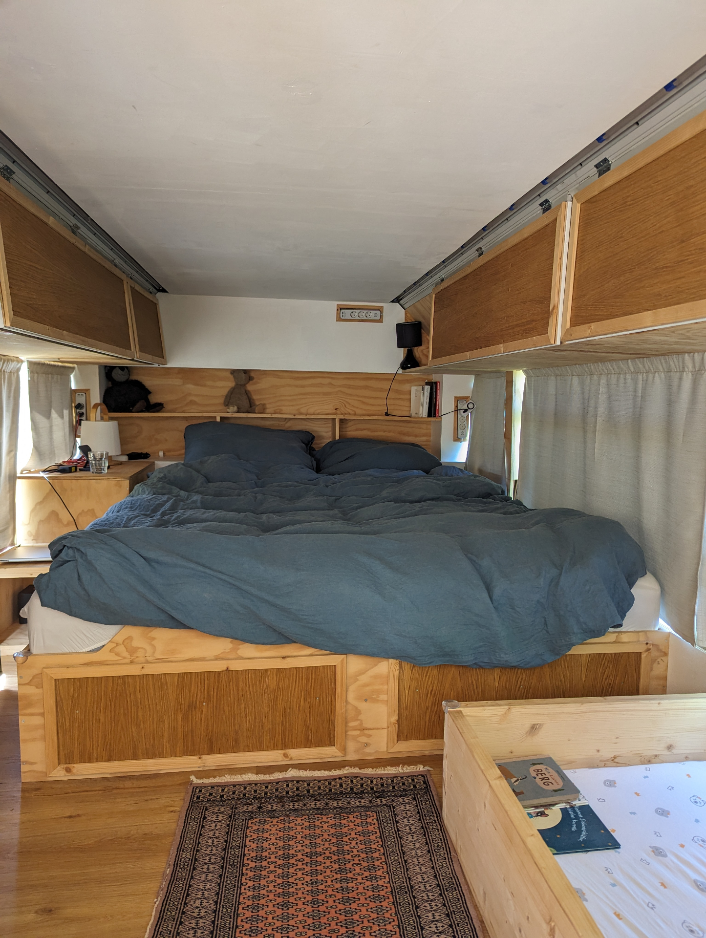 Sleeping area inside the bus