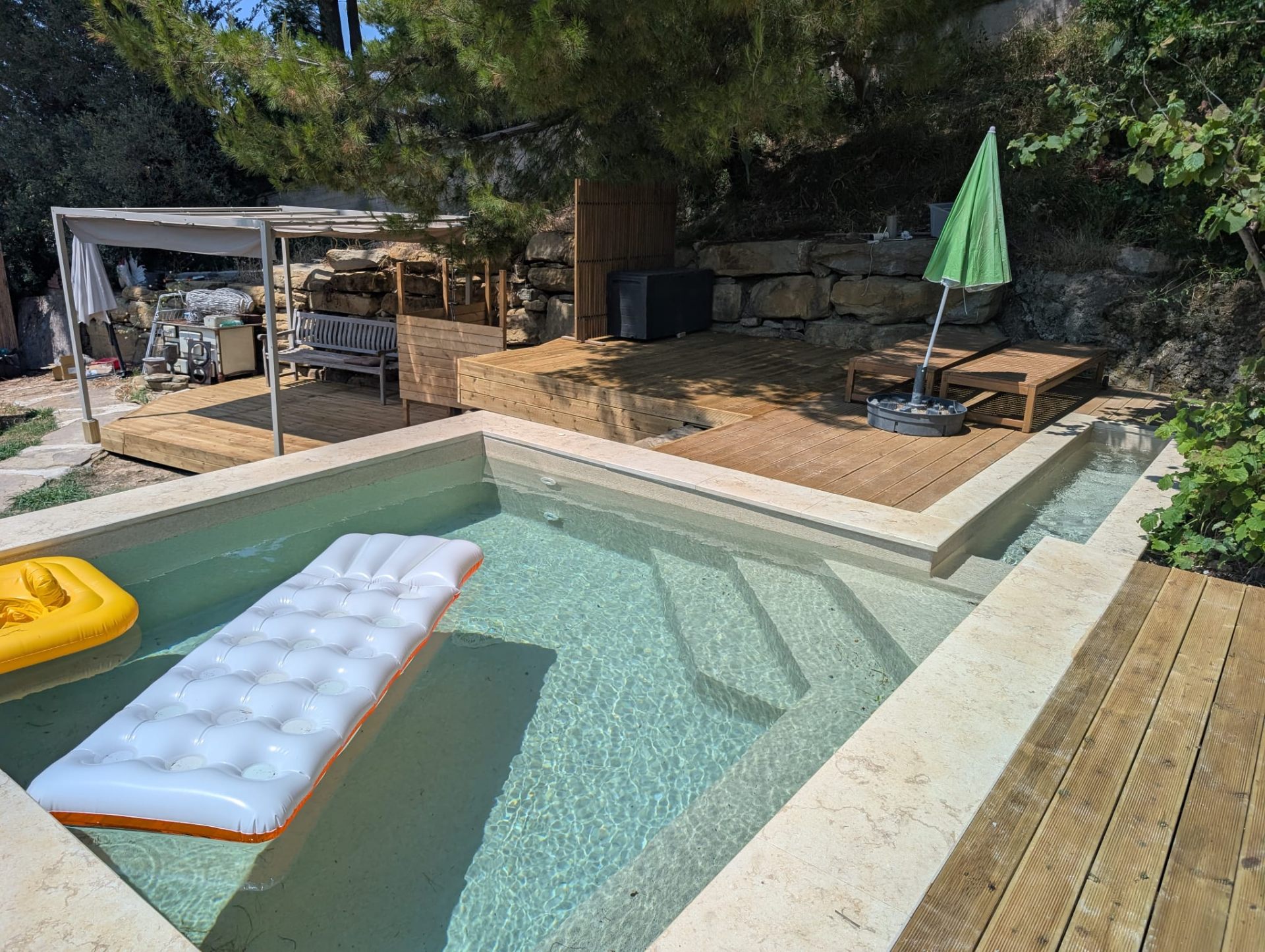 Mini pool with loungers